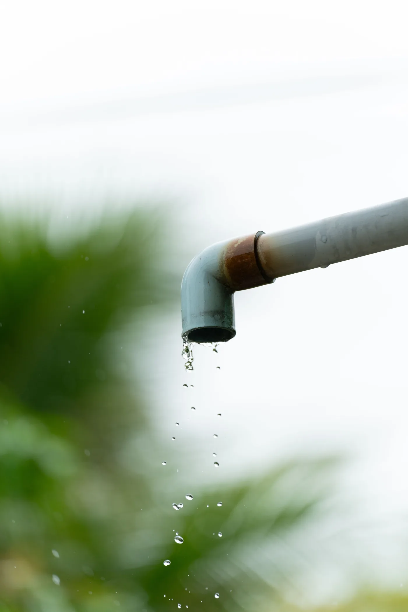 Water dripping from a pipe fitting